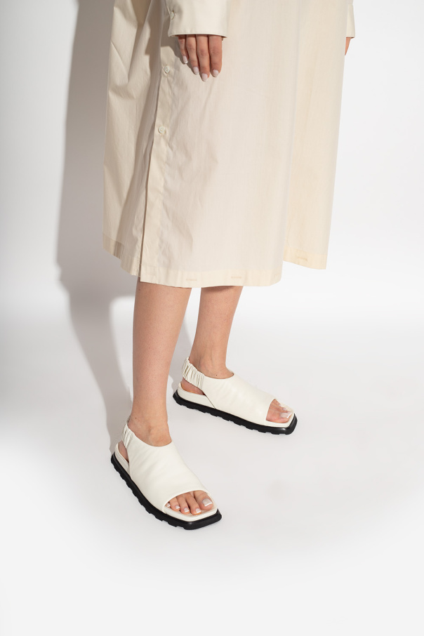 Proenza Schouler layered V neck dress White Leather sandals